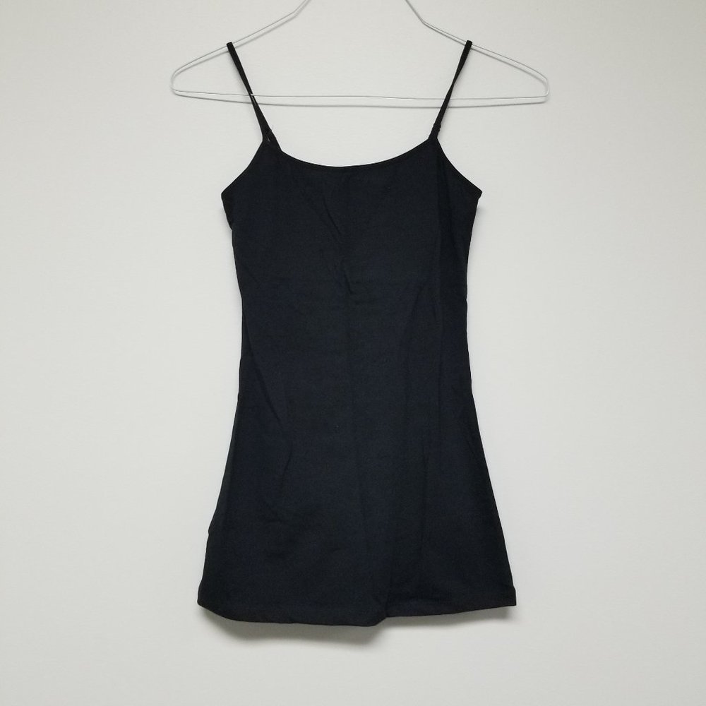 Women's Small Plain Black Cotton Camisole